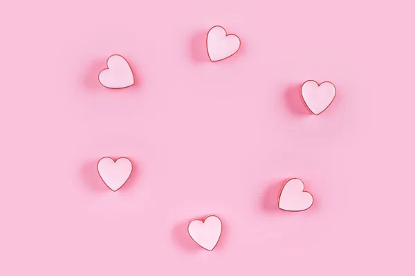 Прекрасні Трендові Серця Рожевому Тлі — стокове фото
