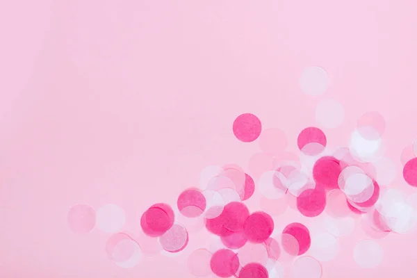 Flatlay Colorful Paper Confetti Pink Paper Inglés Vista Superior — Foto de Stock