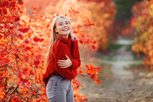 Close Retrato Uma Menina Bonita Perto Folhas Coloridas Outono Modelo — Fotografia de Stock