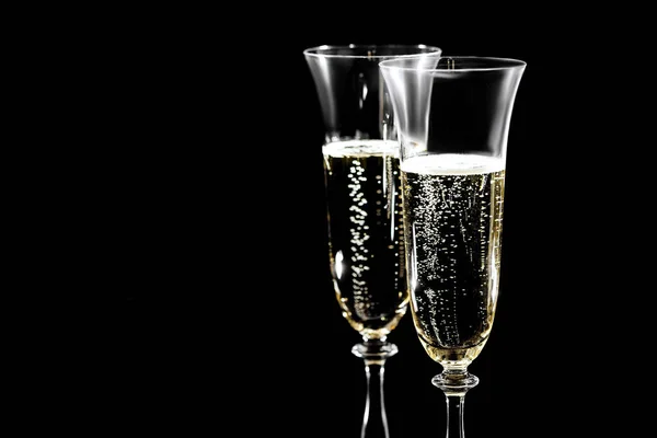 Окуляри Шампанського Сплеском Тема Святкування — стокове фото