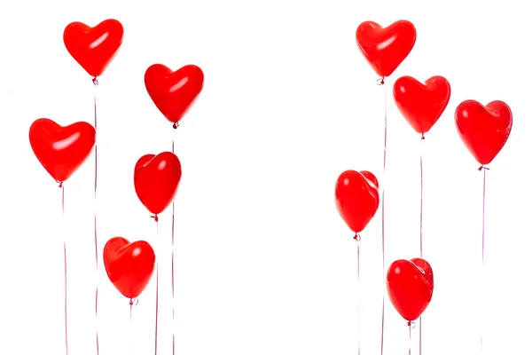Belos balões de coração vermelho — Fotografia de Stock