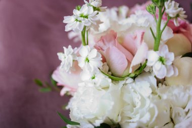 Düğün çiçekleri, gelin buketi portre.