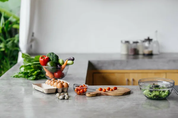 Healthy foods are on the table in the kitchen — Stock Photo, Image