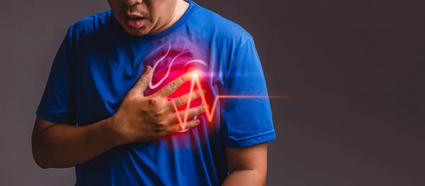 Suffering from chest pain, having heart attack after workout.