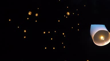 Kayan gökyüzü fenerler Chiang Mai, Tayland