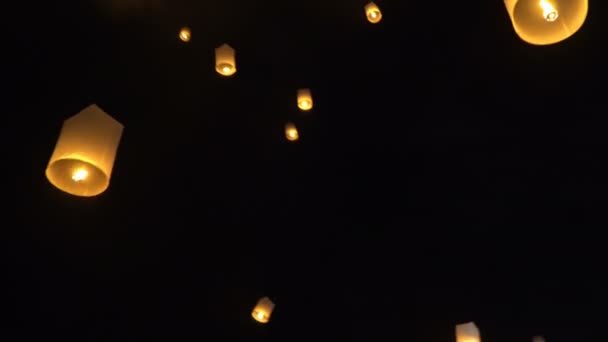 Lanterne Galleggianti Chiang Mai Thailandia — Video Stock