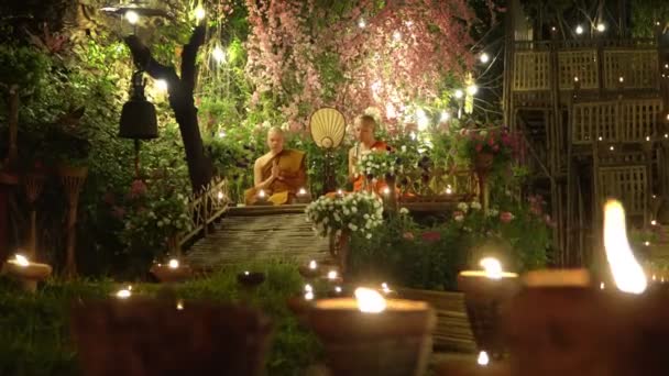Chiang Mai Tajlandia Mar Święto Makha Bucha Jest Dzień Buddyjskich — Wideo stockowe