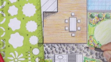 Peyzaj mimarı villa için veranda arka planı Tasarla