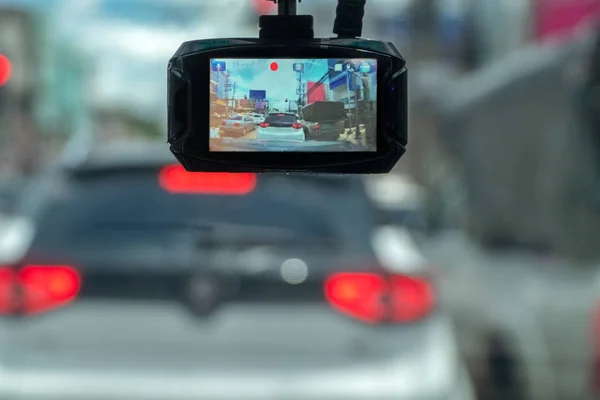 Auto Video Recorder Registreert Een Ongeluk Straat — Stockfoto