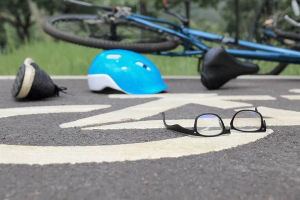 Accidente Conducción Borracho Carril Bici — Foto de Stock