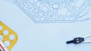 Ayrıntılı peyzaj mimarı tasarım arka planının villa için
