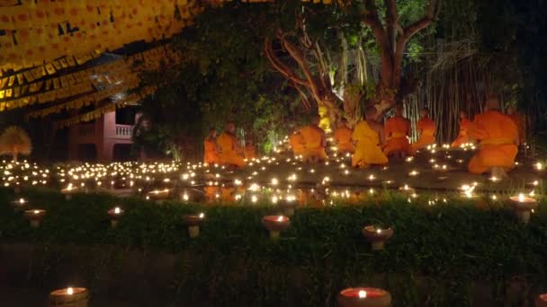 Chiang Mai Thailand March Magha Puja Day Important Incidents Buddhist — Stock Video