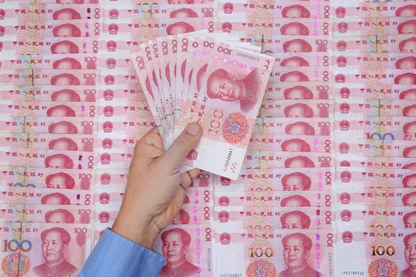 Rmb Chino Billetes Yuan Moneda China — Foto de Stock