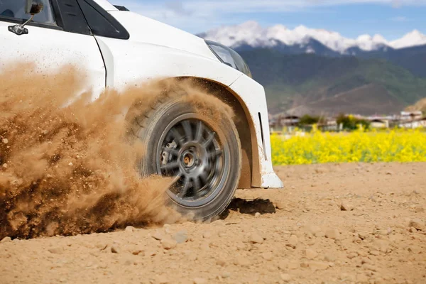 Rally Racing Car Dirt Track — Stock Photo, Image