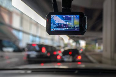 Çizgi kamera veya araba araç yolda video kaydedici