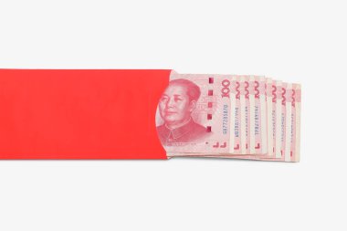Kırmızı zarf Çin yeni yılı veya hongbao(Mandarin), tatil veya özel günler sırasında lai bkz: (林立慧) verilir