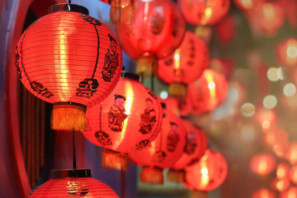 Chinese new year lanterns in chinatown.