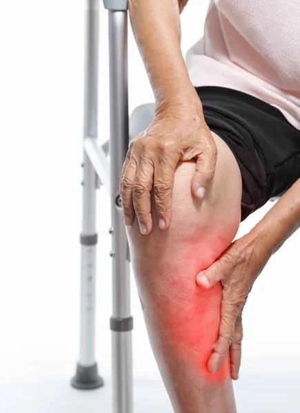 Calf Pain Elderly Woman — Stock Photo, Image