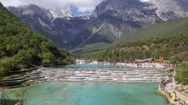 Bílá Voda Řeky Nebo Baishui Řeky Jade Mountain Snow Dragon — Stock video