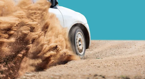 Rally auto snelheid in dirt track — Stockfoto
