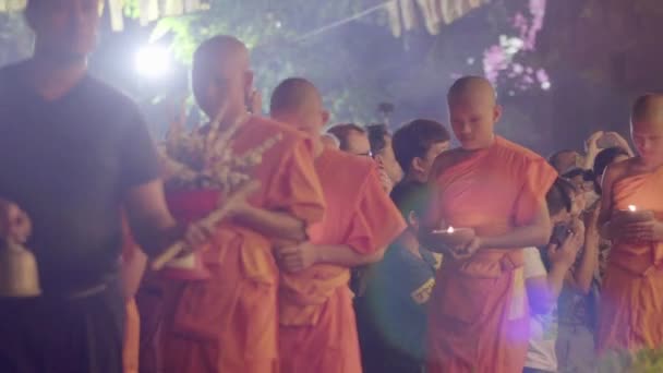 Chiang Mai Thailand Februari Makha Bucha Dag Dag Van Boeddhistische — Stockvideo