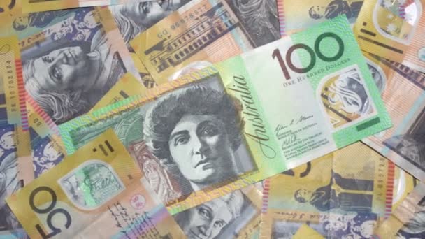 Notas Dólar Australiano Para Fundo — Vídeo de Stock