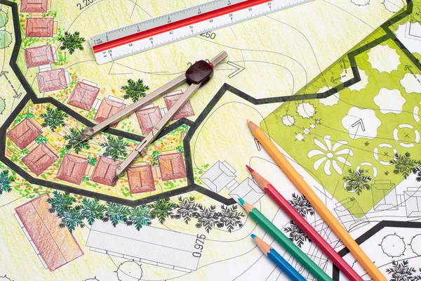 Landscape architecture design garden plan for housing developmen