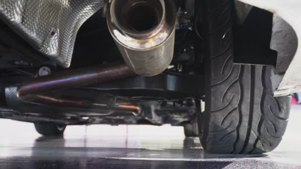 Car Suspension Exhaust Pipe — Stock Video