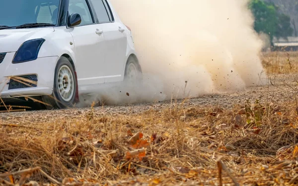 Rally Carreras Coches Camino Tierra — Foto de Stock