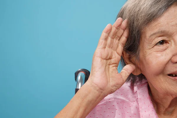 Oudere Vrouw Gehoorverlies Slechthorendheid — Stockfoto