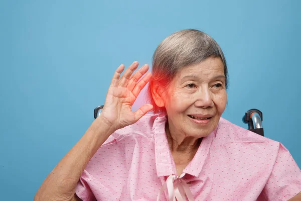 Oudere Vrouw Gehoorverlies Slechthorendheid — Stockfoto