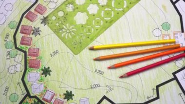 Konut geliştirme için peyzaj mimari bahçe planı