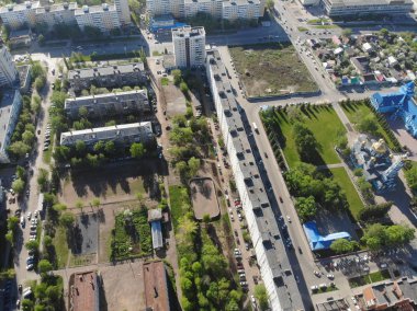 şehrin yukarısındaki yayılma / Ufa Başkurdistan Rusya, Mayıs 2018, ile DJI indeks işlem Mavic hava