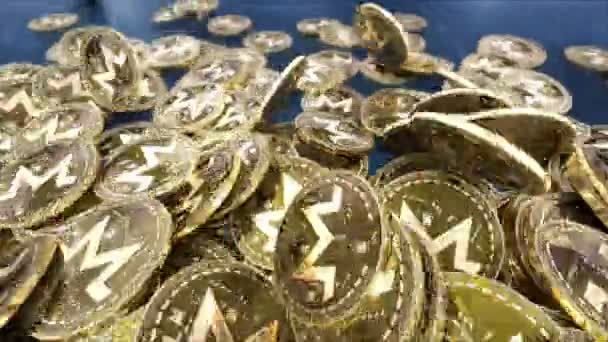 Fallende Münzen Ressourcen Monero Kryptowährung — Stockvideo