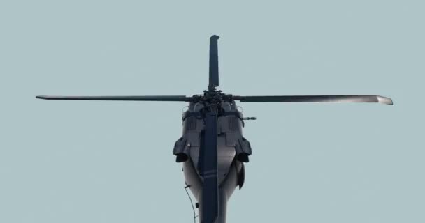 Military helicopter UH-60 Black Hawk realistic 3d animation — Stock Video