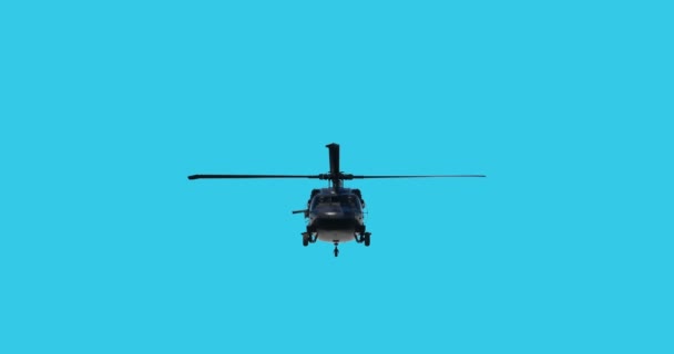 Military helicopter UH-60 Black Hawk realistic 3d animation — Stock Video