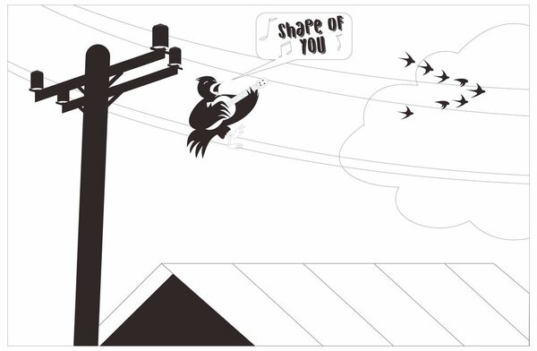 bird situation, when your mood distract by some famous viral song, that just bailed into your heart.. LOL illustration
