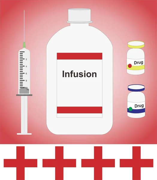 sriynge ve infusionin vektör ve illüstrasyon gibi sağlık tıbbi donatımı
