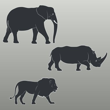 Savana hayvanlarının siluetleri