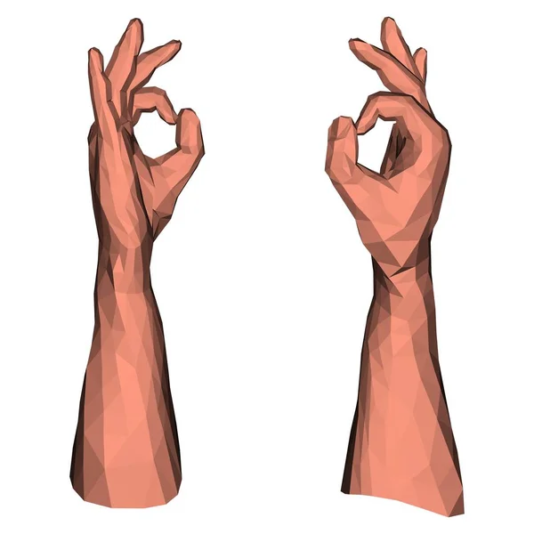 Ok szimbólum Low Polifónikus kéz — Stock Vector