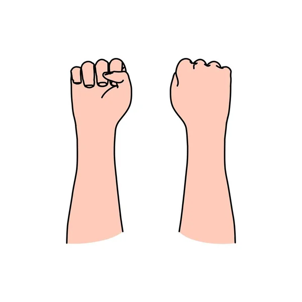 Human Fist som symbol för upplopp, konflikt, revolution, frihet — Stock vektor