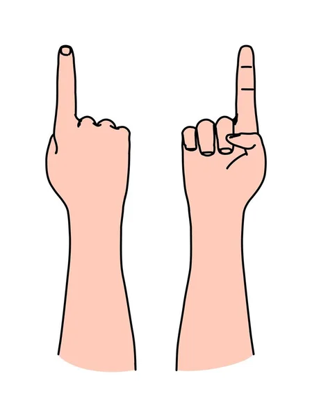 Menschlicher Zeigefinger, der nach oben zeigt, als Illustration des Aufstiegs — Stockvektor