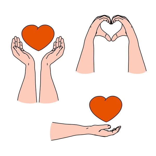 Love emotion, care and giving emotion by gesturing with heart shape hands