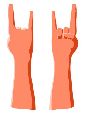 Konserde insan tarafından serin müzik jesti olarak elle Rock işareti