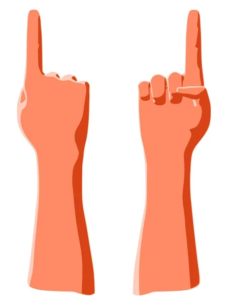 Указательный палец поднят в качестве жеста или концепции представления идеи — стоковый вектор