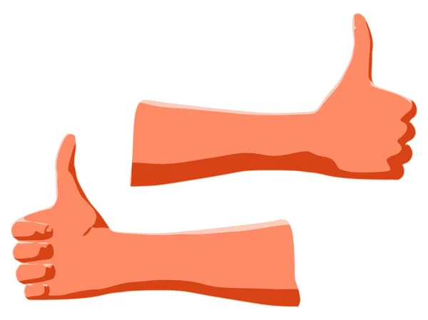 Thumb up symbol as illustration likes in social media — Stock Vector
