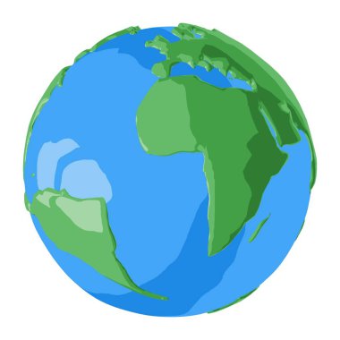 Dünya Günü illüstrasyon için basit parlak 3d küre Atlantik okyanusu