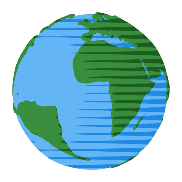 Oceano Atlântico e África no mundo da Terra para ícone ou conceito abstrato —  Vetores de Stock