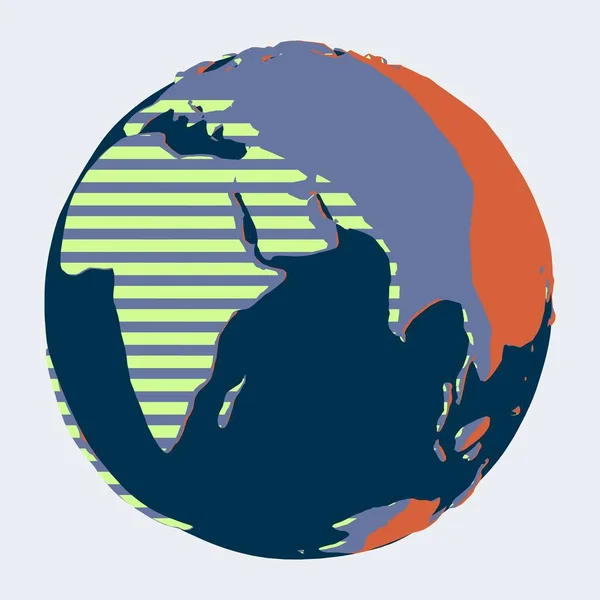 Planeta Terra com Oceano Índico, Europa e África em estilo de contraste abstrato —  Vetores de Stock