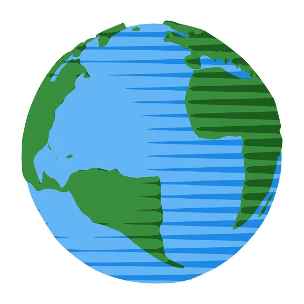 L'Amérique et l'Afrique sur une carte du monde abstraite avec l'océan Atlantique — Image vectorielle